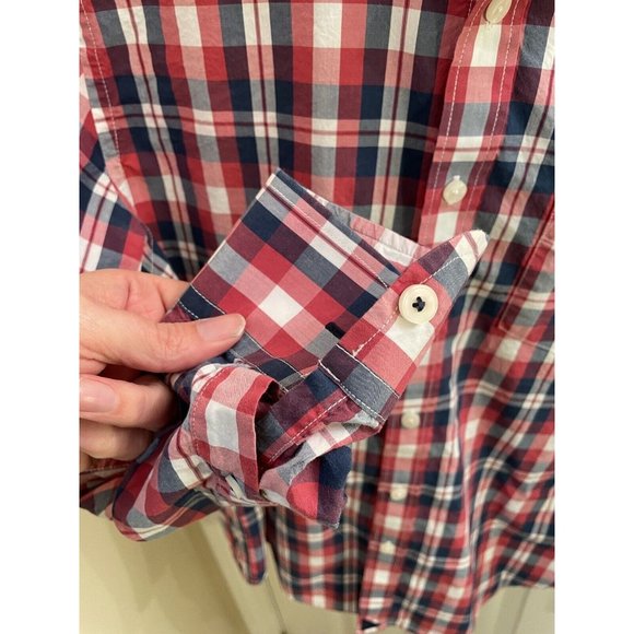 UNTUCKit Navarro Men's Long Sleeve Button Up Shirt Red Plaid, Small Cotton Blend - Picture 6 of 8